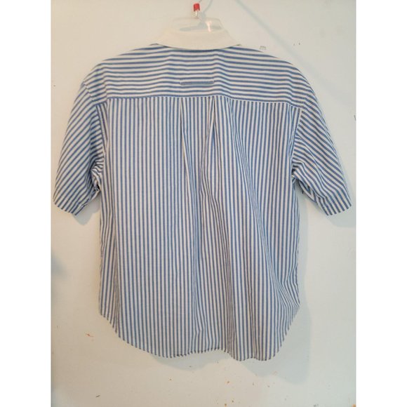 J.G. Hook Blue White Stripes Button Up Top Shirt B - Picture 5 of 5